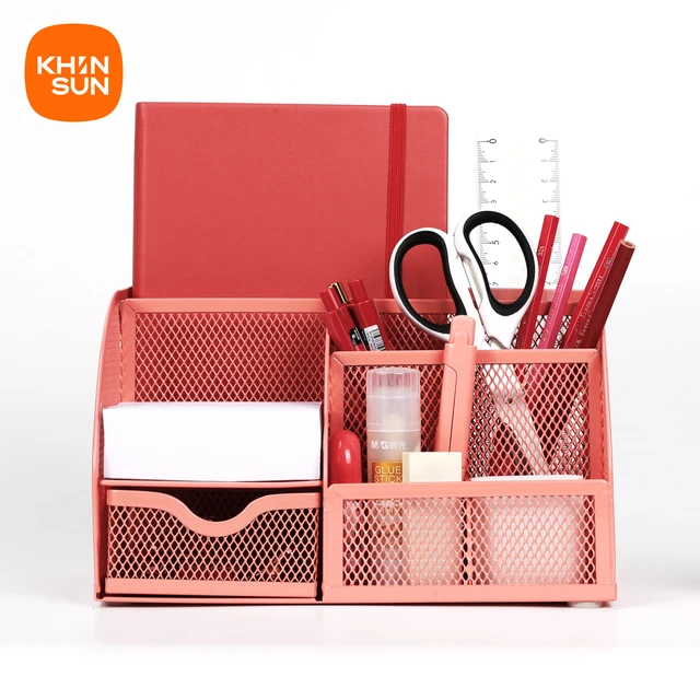 Organizer per ufficio in metallo Mesh scatola di immagazzinaggio