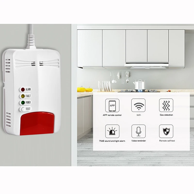 Wi-Fi Природный CH4 утечка горючий Wifi детектор утечки газа сигнализация для Tuya Smart Life умный дом система безопасности