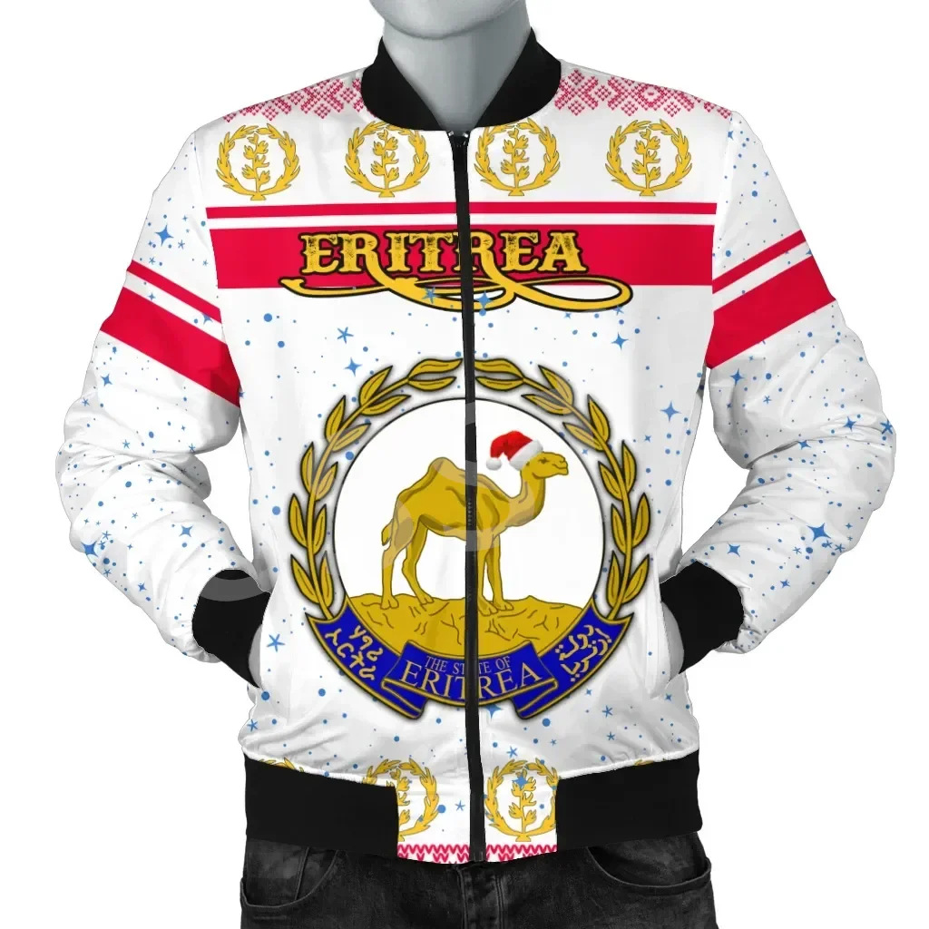 Tessffel Eritrea Africa Country Flag Tribe Retro Tattoo 3DPrint Men/Women Casual Sportswear Windbreaker Winter Bomber Jacket A12