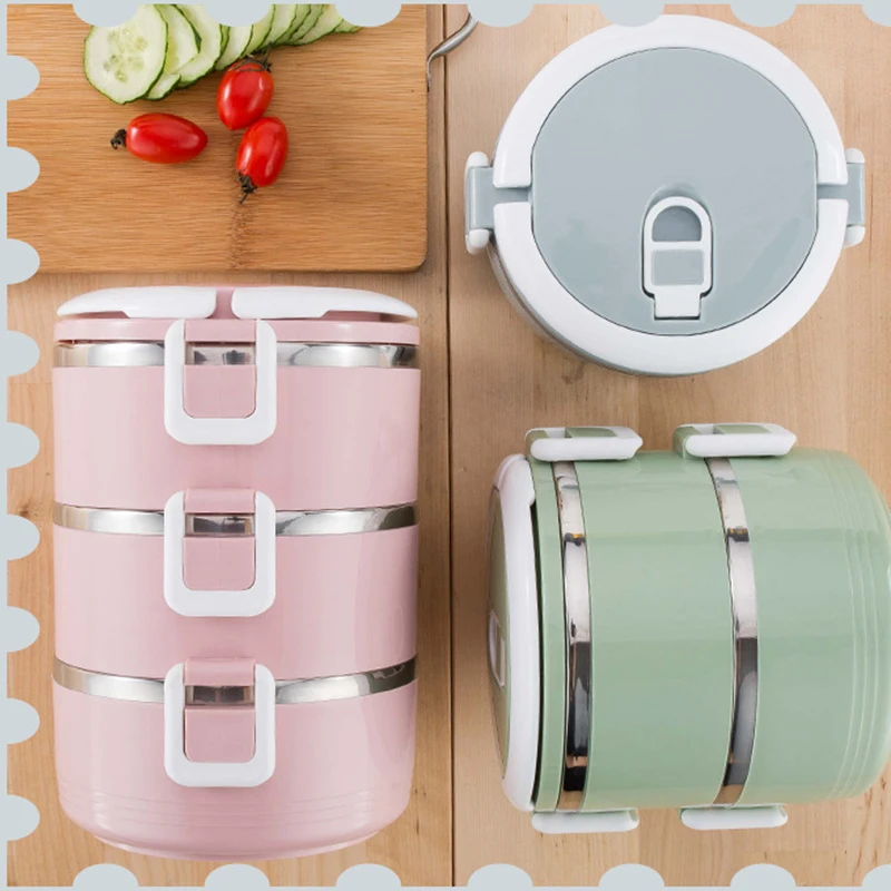 2018 портативные 3 уровневые термомиски большой емкости из нержавеющей стали