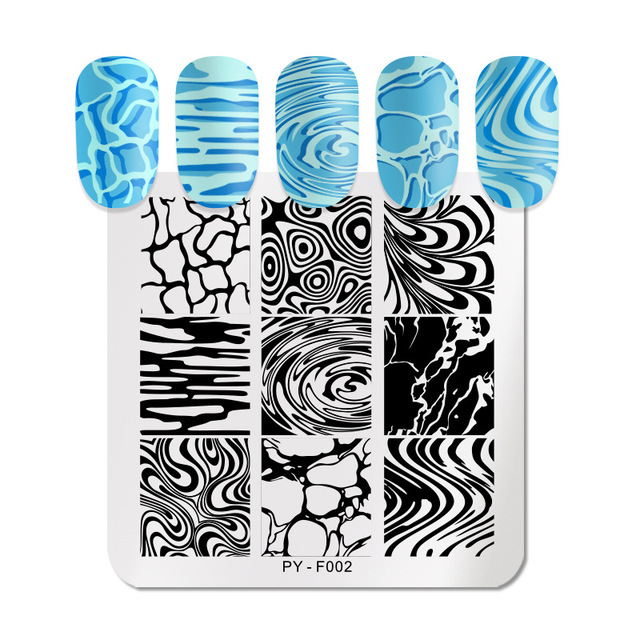 Pcs Nail Stamping Plates Marble Texture Flower Nail Art Plate Stainless Steel Design Stamp Template for Printing Stencil Tools