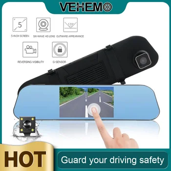 

☆VEHEMO ☆ 2020 Portable Rearview Mirror Camera Full HD 1080P 5 Inch Dash Cam Car DVR G-Gensor