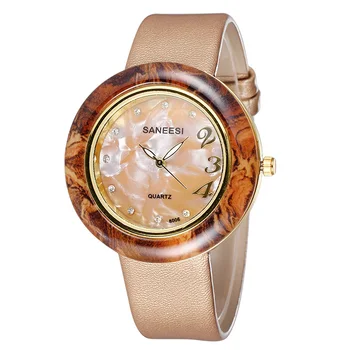 

Fashion Watches Women Rhinestone Watches Quartz PU Leather Straps Watch SANEESI Brand