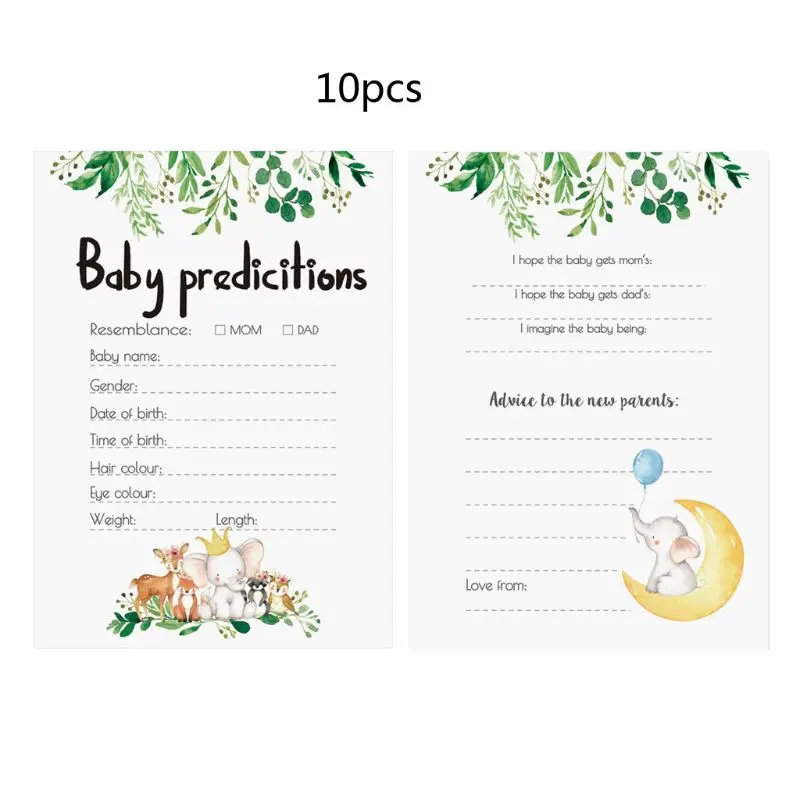 Paquete de 10 tarjetas de consejos y predicción para bebés-Ideas de juegos de fiesta para niños o niñas-suministros para actividades de fiesta