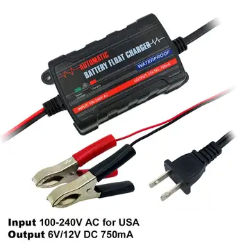 

JINGJINGOLD 750mA 6V 12V Automatic Battery Charger Car Maintainer Lead Maintainer For Motorcycle Truck SUV US Plug