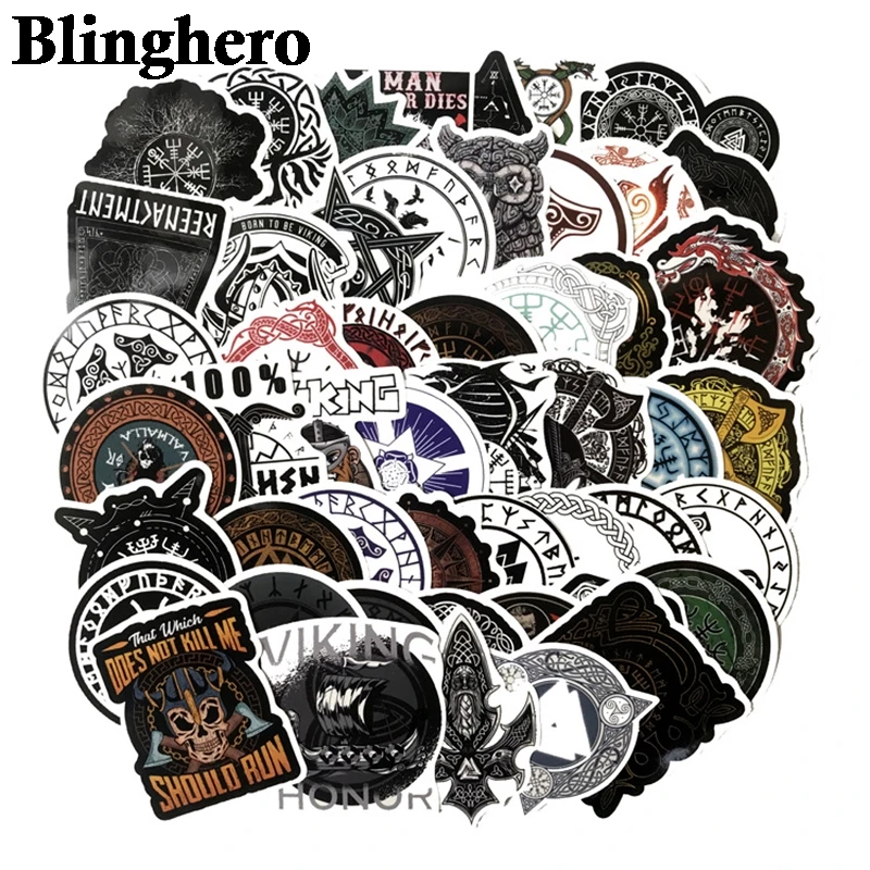 

CA706 50pcs/set Viking vintage Pvc Waterproof Stickers For diy scrapbooking decals Luggage Skateboard Phone Laptop Bicycle Wall