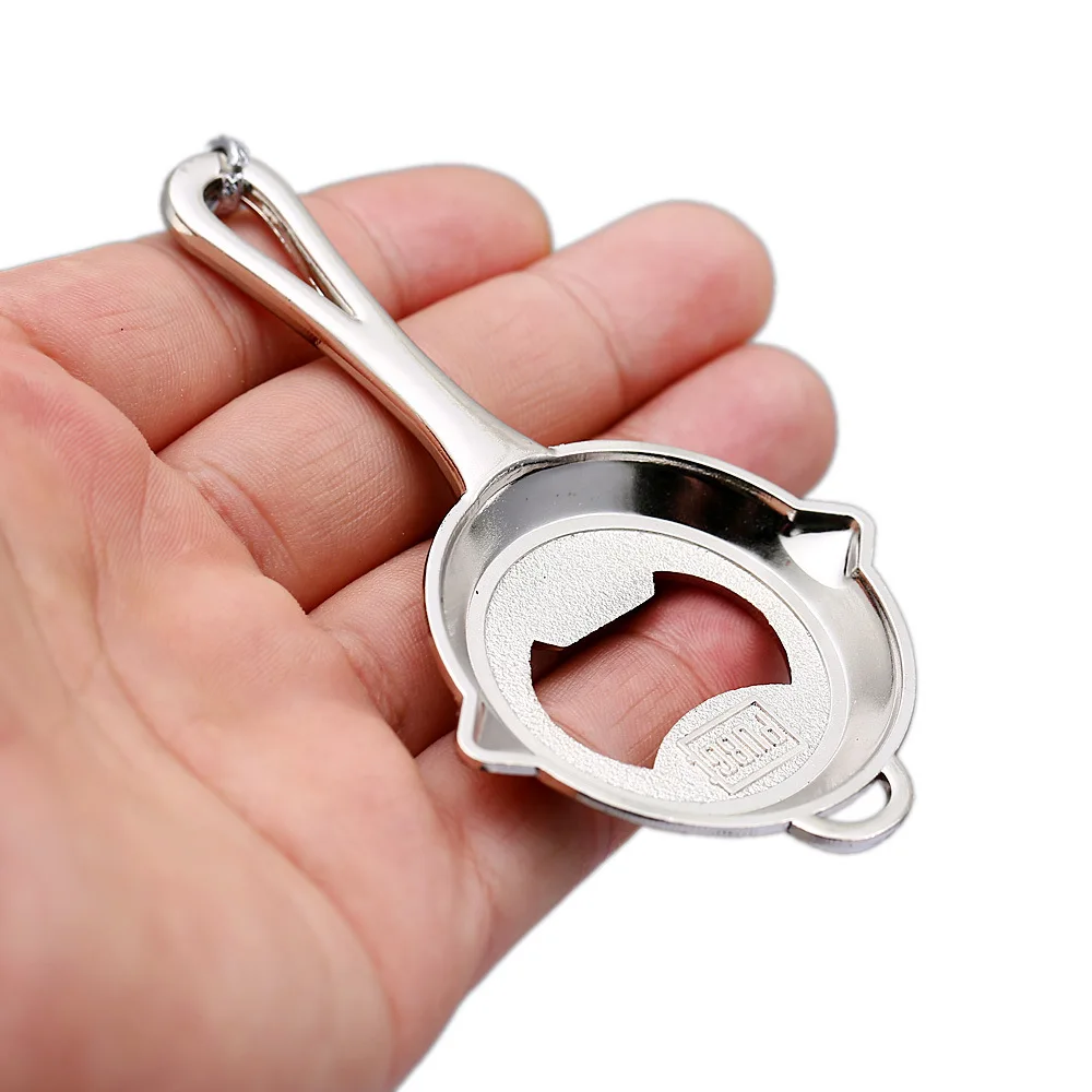 Pan Opener сплав брелки Серебро Золото мужчины брелок в подарок открывалки для бутылок - Цвет: Silver