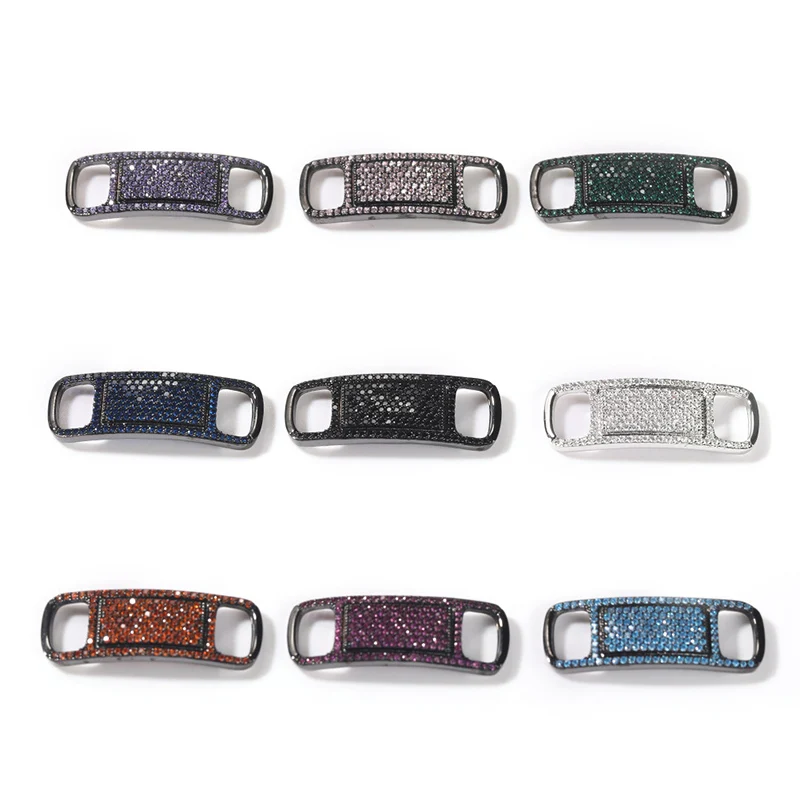 

1 Pair Hip Hop Full 3A+ CZ Stone Paved Bling Ice Out Geometric Shoelace Decorate for Men Rapper Jewelry Gift