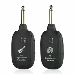 1 Pair Guitar Wireless System Transmitter Receiver Built-in Rechargeable Wireless Guitar Transmitter