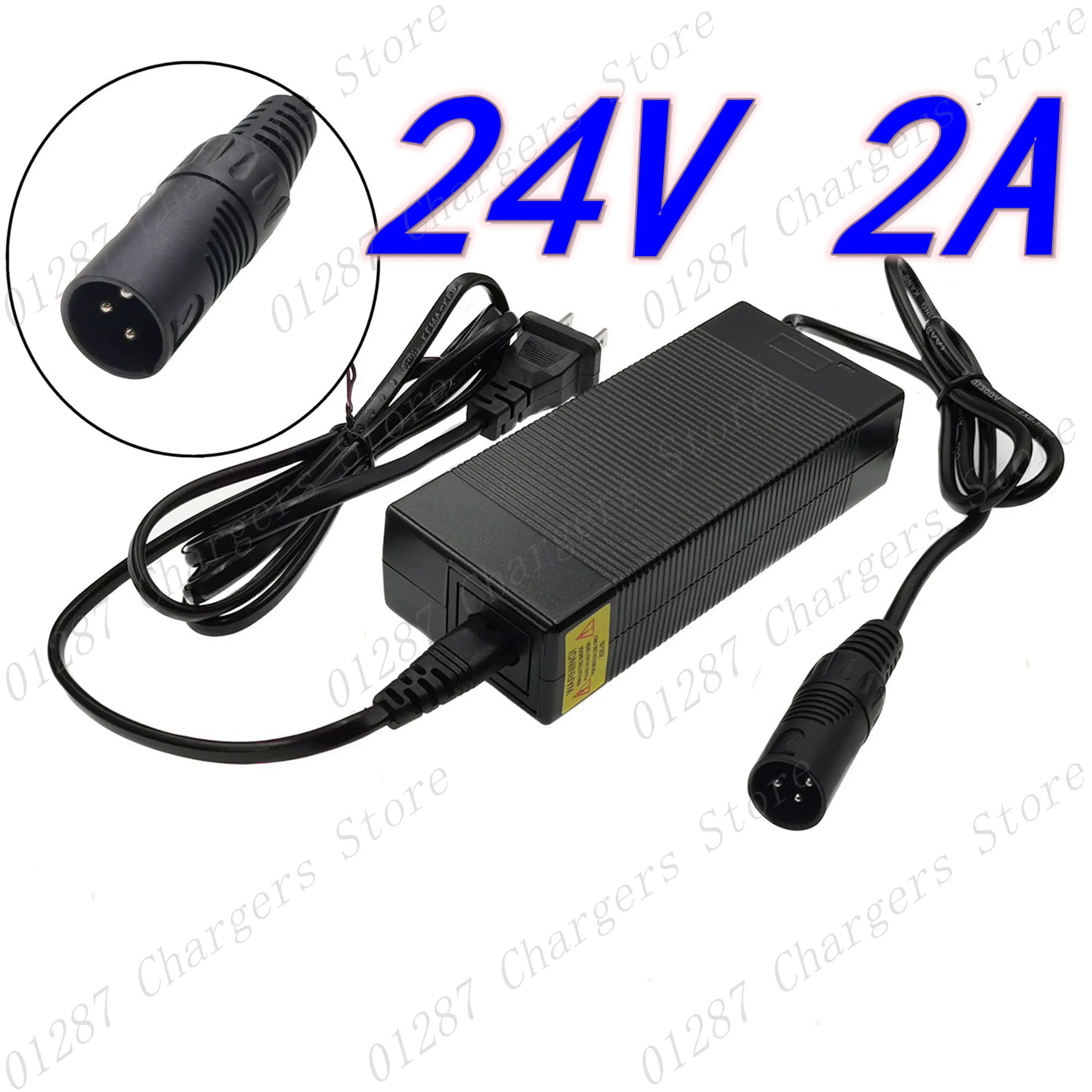 24V 2A lead-acid battery Charger  XLR metal connector wheelchair charger golf cart charger electric scooter ebike charger cart