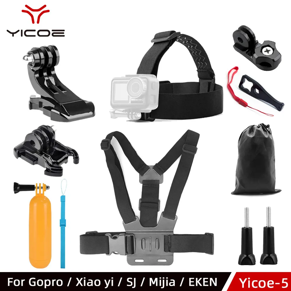 Go Pro Аксессуары для Gopro hero7 6 5 4 3+ аксессуары для экшн-спортивной камеры нагрудная головка для Xiaomi yi 4k Eken Car Supction - Цвет: Серый цвет