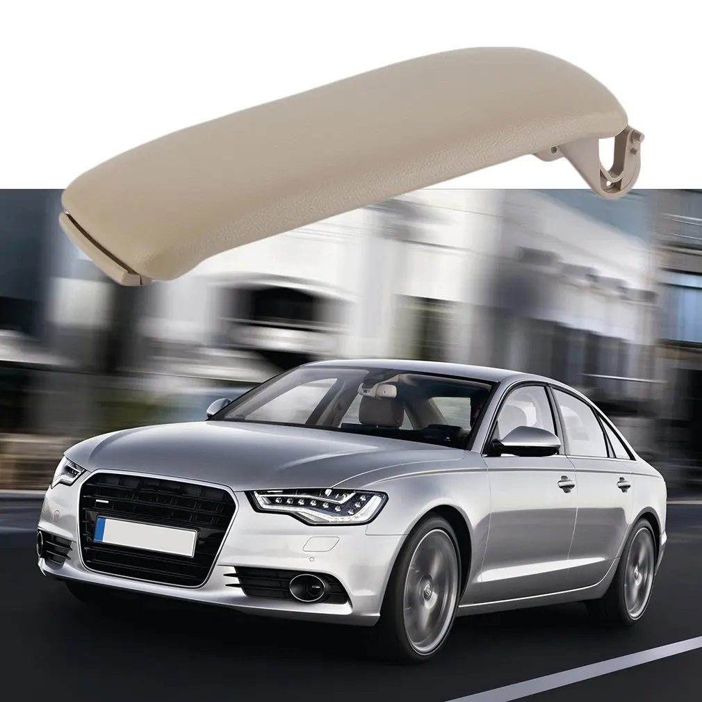 

Beige Leather Armrest Center Console Cover Arm Rest For Audi A6 A4 S4 00-06