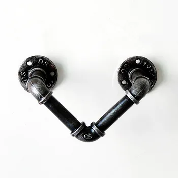 

Retro Industry Style Iron Pipe Bar Decoration Wall-mounted Decoration Clothes Towel Storage Rack for Bathroom Kitchen