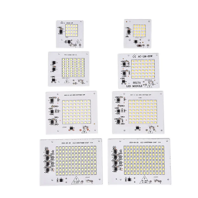 Светодиодный чип SMD2835 с бусинами, умный IC 220 В вход 10 Вт 20 Вт 30 Вт 50 Вт 100 Вт, сделай сам, для наружного прожектора, прожектор, холодный белый, теплый белый