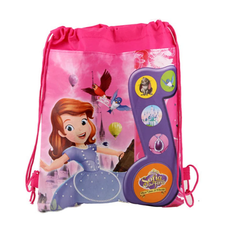 thumbnail image 1 of 1 pieza Disney Cars Mickey Minnie Coco Sofia Frozen Six Princess Winnie Bolsa de compras no tejida Mochila con cordón Suministros para fiestas, 1 of 5