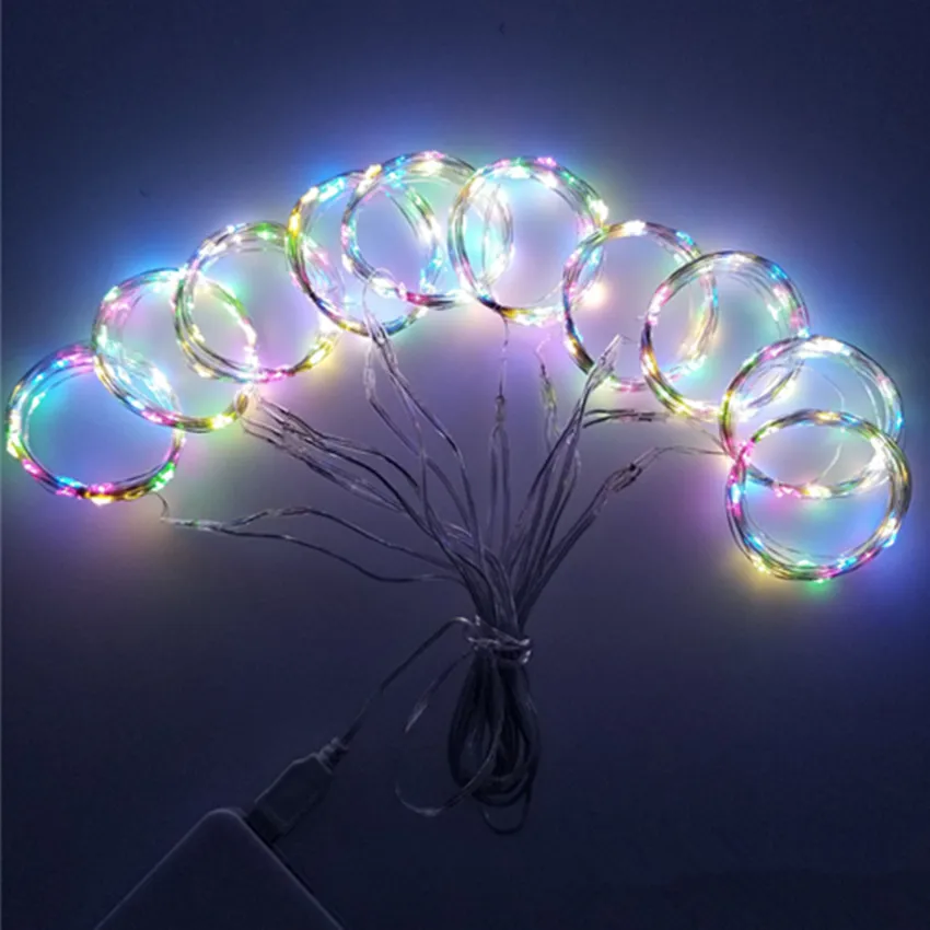 USB пульт дистанционного управления, 9 цветов, светодиодный светильник из медной проволоки, занавеска, гирлянда, лампа, сказочные огни, вечерние, свадебные, для комнаты, декоративные огни