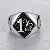 Punk Cool 316L Stainless Steel Silver Color Black Biker 1% er Skull Ring Men's Motorcycle Biker Band Party Rings 6