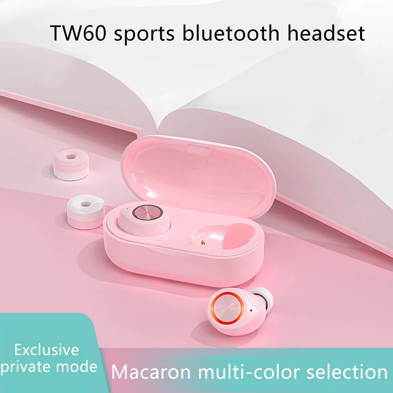 pink Bluetooth Wireless earbuds.