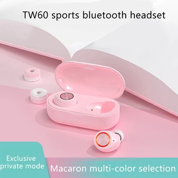 

TWS TW60 Pink Cute Bluetooth 5.0 Glowing Earphone Binaural Wireless Earbuds Touch Control Hifi Stereo Noise Reduction Earphones