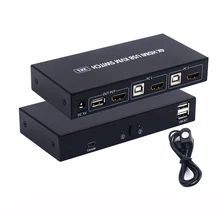 Aliexpress - 2 Port KVM Switch Box HDMI-compatible Two In One Out Keyboard Mouse Display Printer Sharing Device With Wire Control Switcher