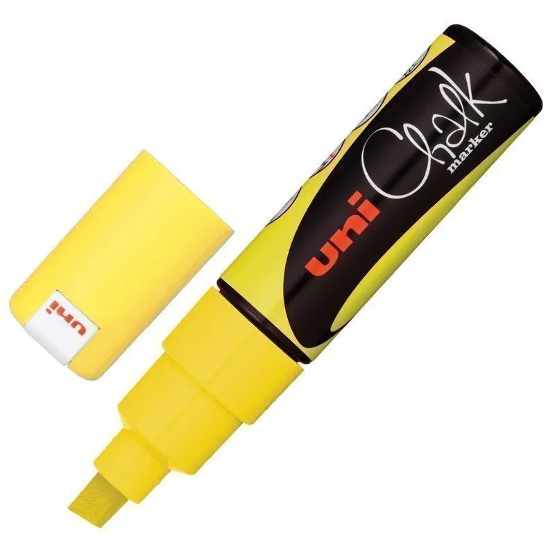 Chalk marker uni &quotchalk&quot 8mm yellow moist for smooth surfaces pwe-8k F. Yellow | Канцтовары для офиса и дома