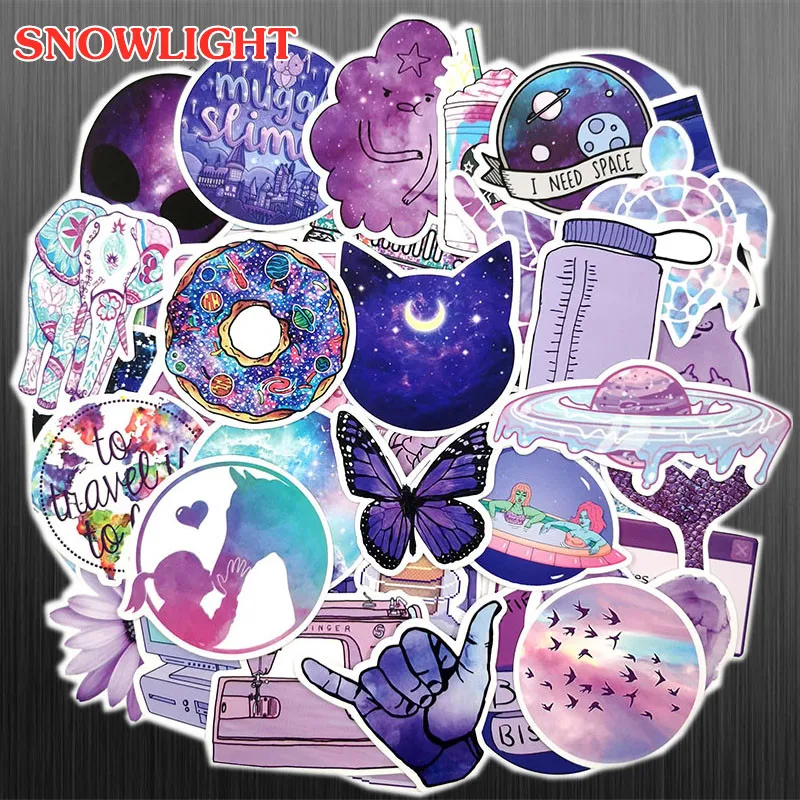 10/50 pcs/pack Cartoon Purple Decorative Girl Stickers For DIY Suitcase Skateboard Laptop Sticker Children Gift Toys Decals