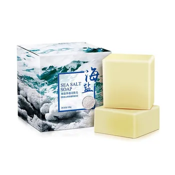 

Sea Salt Soap Cleaner Removal Pimple Pores Acne Treatment Goat Milk Moisturizing Face Care Wash Basis Soap Savon Au Hot