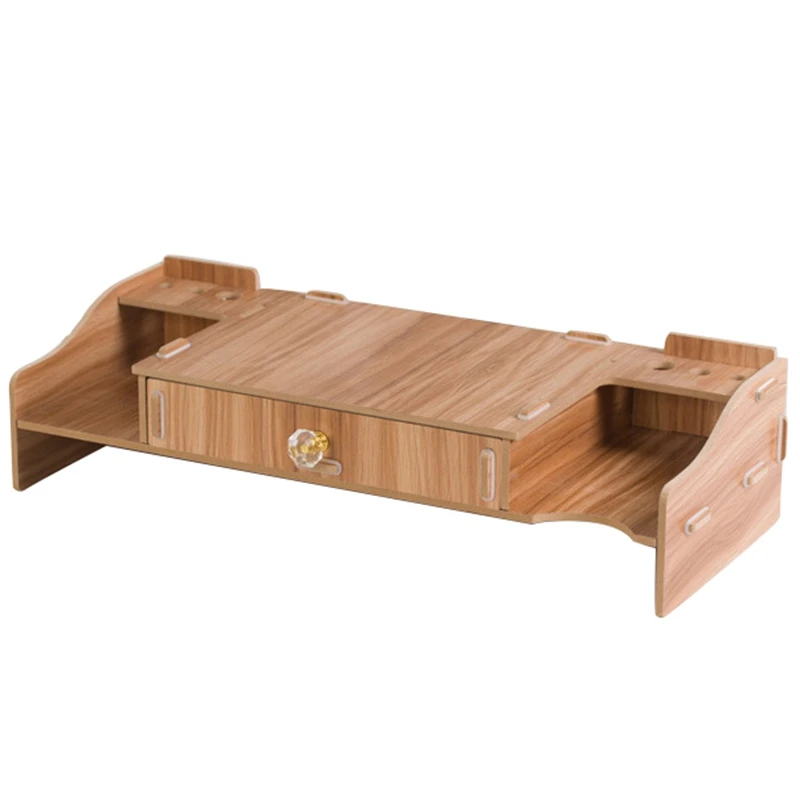 

Multi-Function Desktop Monitor Stand Computer Screen Riser Wood Shelf Plinth Strong Laptop Stand Desk Holder for Notebook TV