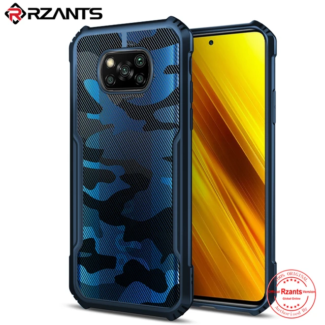Rzants For Xiaomi POCO X3 NFC X3 GT  POCO X3 PRO Case Camouflage Beetle Hard Shockproof Ant-Drop Ultra Slim Thin Phone Cover Blue
