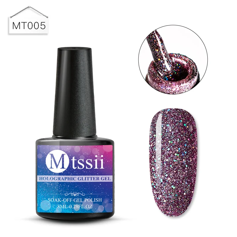 Mtssii, 8 мл, Гель-лак для ногтей, блеск платины, УФ-гель для ногтей, голографические блестки, Гель-лак, замачиваемый, УФ светодиодный, Цветной Гель-лак - Цвет: AS02665