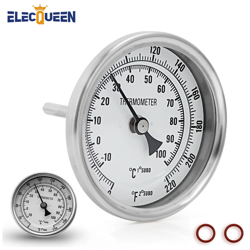 ELECQUEENBrewingDialThermometer12NPTStainlessSteelWeldless