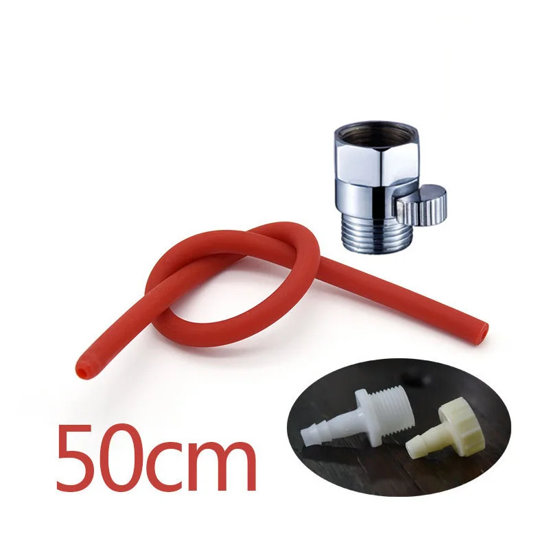 red 50 set2 Силиконовая клизма трубка биде душ шланг Ducha моющая, для душа Омыватель для анального отверстия биде для ванной комнаты клизма анальный очиститель Биде Душ - Цвет: red 50 set2