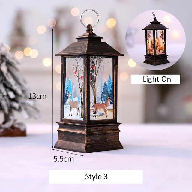 Santa Claus Snowman Lantern Light Merry Christmas Decor For Home Christmas Tree Ornament Xmas Gifts Navidad 2021 New Year 2022 Style 3