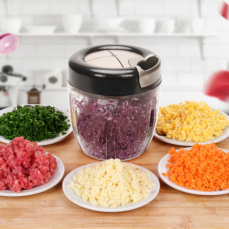 

Manual Fruit Vegetable Chopper Hand Pull Food Cutter Onion Nuts Grinder Mincer Shredder Multifunctional Kitchen Accessories