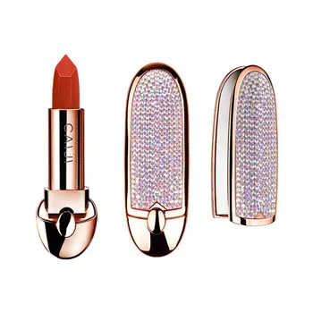 

Matte Light Silky Starry Gemstone Lipstick Moisturizing Lip Makeup With Double Sided Mirror Beauty Cosmetic Easy To Wear TSLM1