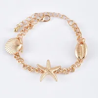 5pcs/lot Bohemian Mixed Golden Shell Starfish Bracelet Women Summer Beach Casual Jewelry Accessories Friendship Gift 6