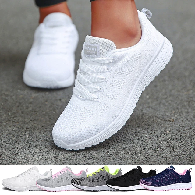 Comprar Zapatillas de deporte para mujer, novedad de verano, zapatillas  deportivas informales para gimnasio, zapatos de mujer, calzado transpirable  con cordones para mujer