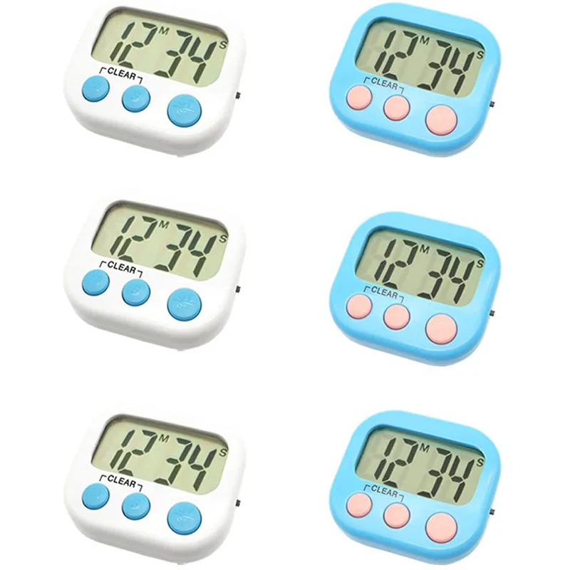 6 Pack Digital Timer for Teacher Small Timers for Kids LCD Display for