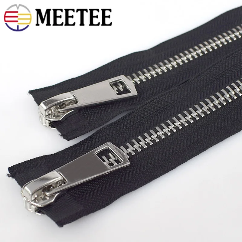 1pc Cremallera Metal 8# Double Slider Zippers New Open End Zipper For Sewing Down Coat Garments Accessories|Молнии| |