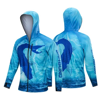 

Summer trend ice silk sun protection clothing breathable sweat-absorbent hooded fishing clothing outdoor cycling travel clothing