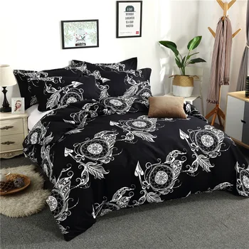 

Black and White Bedding Sets Luxury 3pcs Duvet Cover with Pillowcase Comforter Cover Queen King Size Bedspread Home Decor