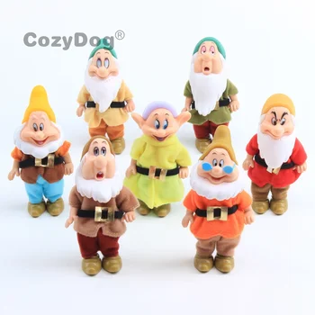 

7pcs/set Cartoon Princess Snowwhite Seven Dwarfs Action Figure toys doll Collectible Model baby kids Christmas Gift