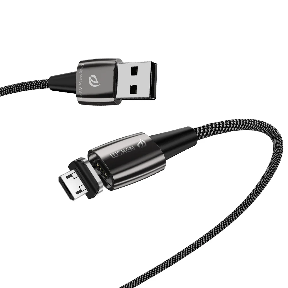 WSKEN Магнитный usb-кабель для быстрой зарядки Micro USB/type C кабель для магнитного зарядного устройства для зарядки данных кабель для мобильного телефона type-C