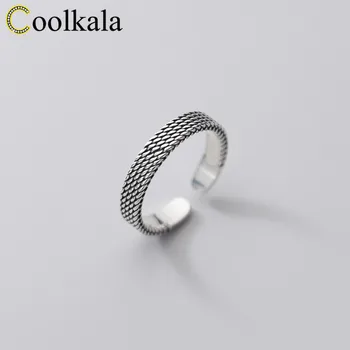 

Coolkala simple personality Thai silver woven multi-layer Women's Open ring