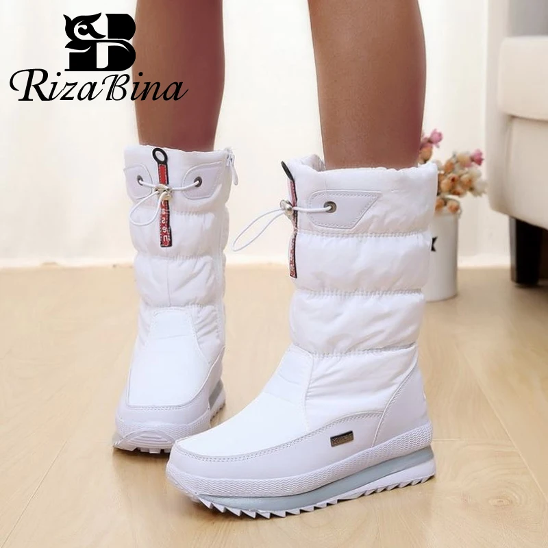 

RizaBina 4 Color Mid Calf Boots For Women Winter Warm Snow Boots Solid Color Thick Sole Outdoor Daily Women Footwear Size 36-41
