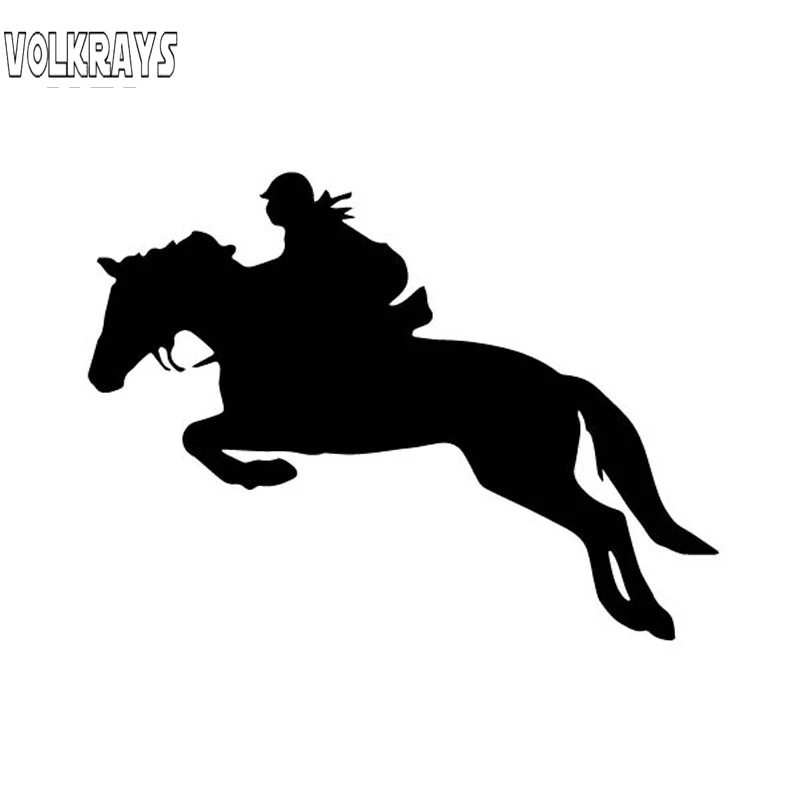 Volkrays ملصق سيارة أسود فضي ملصق سيارة إبداعي صورة ظلية لركوب الخيل ملحقات عتيقة واقي من الشمس Pvc لـ Vw 10 سنتيمتر 14 سنتيمتر Car Stickers Aliexpress