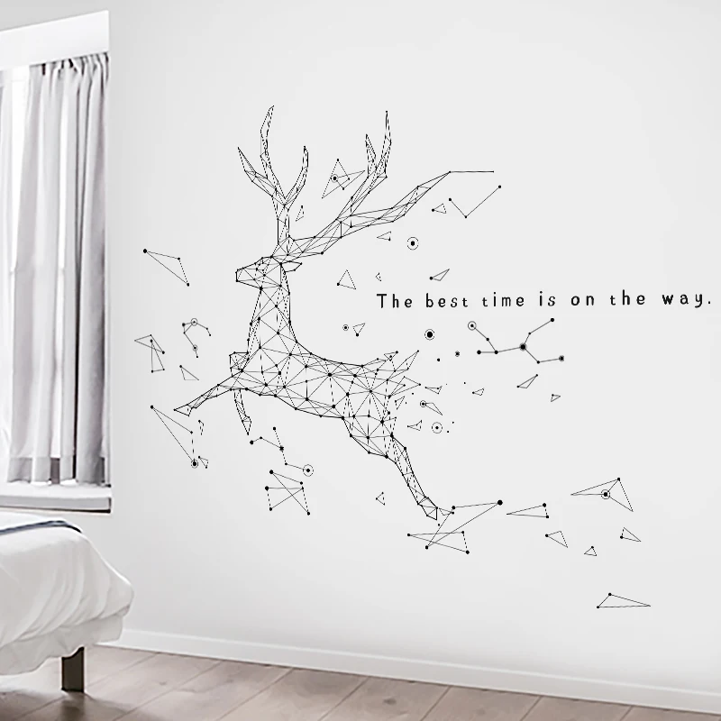 Abstract Whale Wall Stickers for Living room Bedroom Sofa Wall Decor Removable Vinyl Wall Decal Home Decor Unicor Sailboat Deer