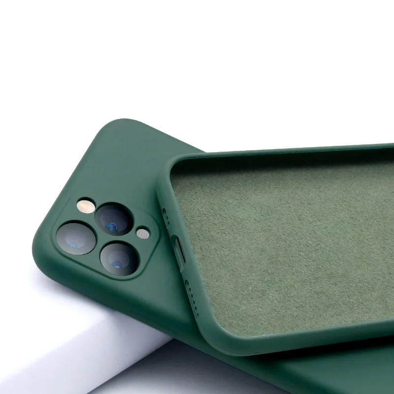 

Soft Liquid Silicone Case For apple iPhone 11 pro max Phone Case Simple Solid Candy Color Silicone Soft TPU Back Cover
