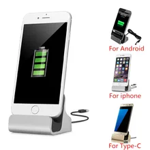 Original For iPhone 7 Sync Data Fast Charging Dock Station Desktop Cradle Stand Docking Charger Android Micro USB Type C Charger micro usb charging dock charger data cradle
