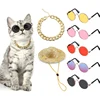 Tasa de descuento Gafas para gatos y mascotas adorables, productos para gatos y mascotas, gafas de sol de juguete para perros, accesorios para fotos, gafas redondas, conjunto de sombrero de paja 0LdJlXBA9JM